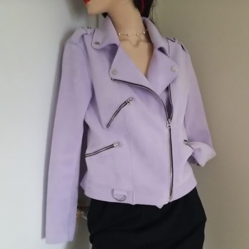 NWOT Dex faux suede moto jacket